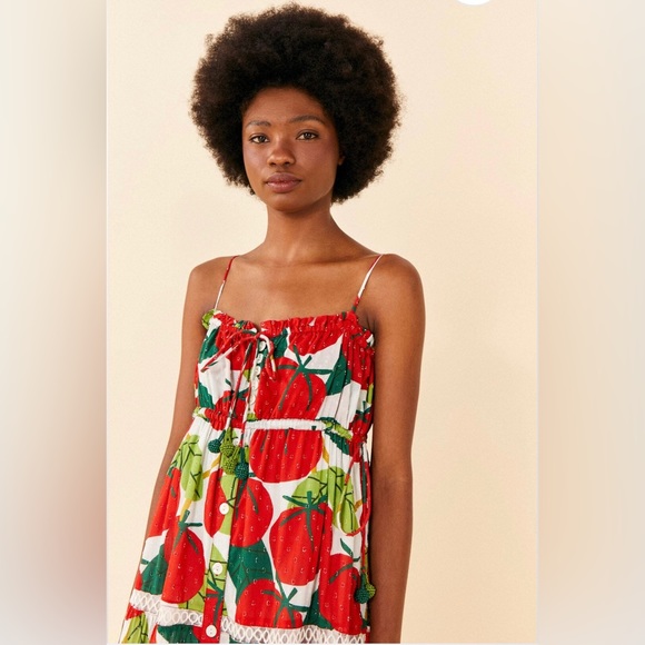 NWT FARM Rio Tomato Midi Dress - Picture 4 of 12